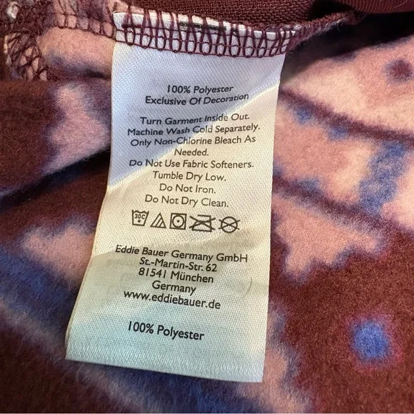 Eddie Bauer Purple Full Zip Fleece Aztec Southwest Western Womens Size XL - Picture 8 of 9